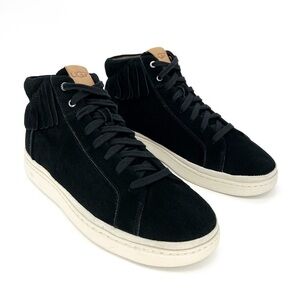 Ugg Cali Suede Fringe Hightop Sneakers Men’s Size 11.5 Black Lace-up Brecken New